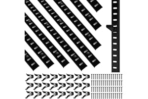 Sel Natural 8 Pcs 40 Inch Shelf Pilaster Tracks and 24 Pcs Shelf Clips Adjustable Metal Shelving Rail Mortise Mount Pilaster Strip Standard for Bookcases Cabinet Closet Shelving System (8, Black)