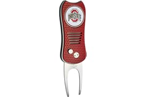 Team Golf NCAA Switchblade Divot Tool with Double-Sided Magnetic Ball Marker, Features Patented Single Prong Design, Causes Less Damage to Greens, Switchblade Mechanism