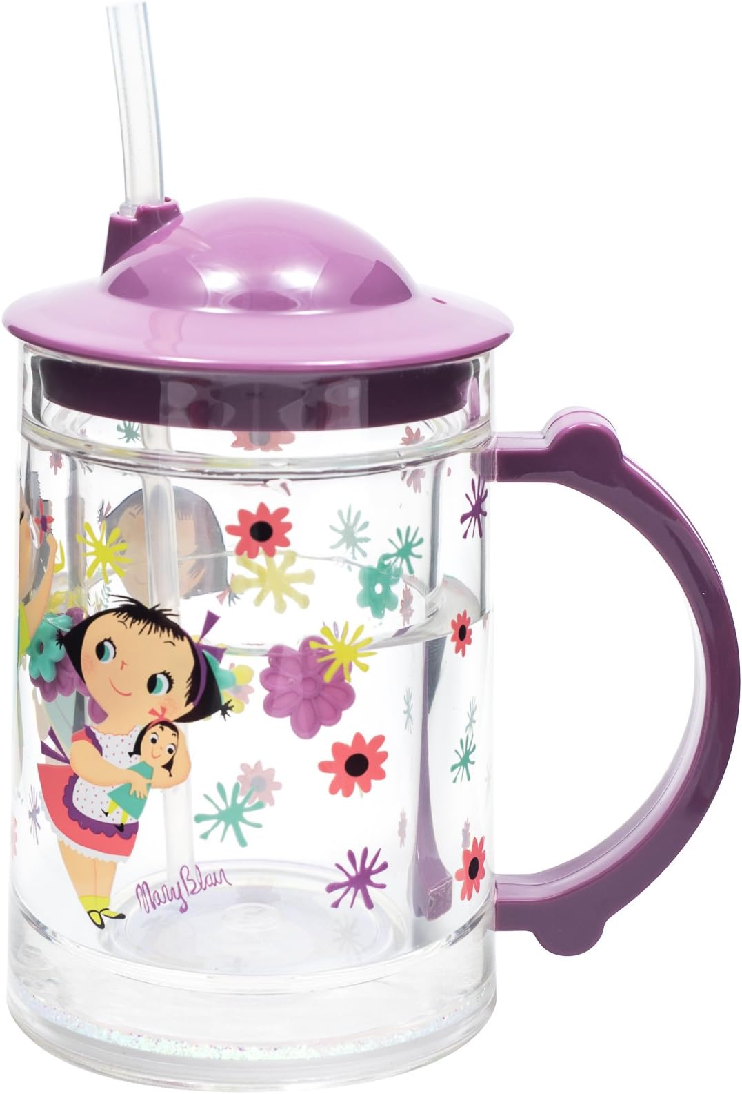 World of Mary Blair MB76848STRCP Child's Straw Cup, Acrylic, Purple/Pink/Green