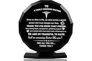 QIANWEI Doctor Appreciation Gifts for Women Men Crystal Plaque Decor Thank You Doctors Gift for Doctor's Day Best Appreciate Grateful Dr. Present for Birthday Christmas Retirement for Famale Male Desk Keepsakes