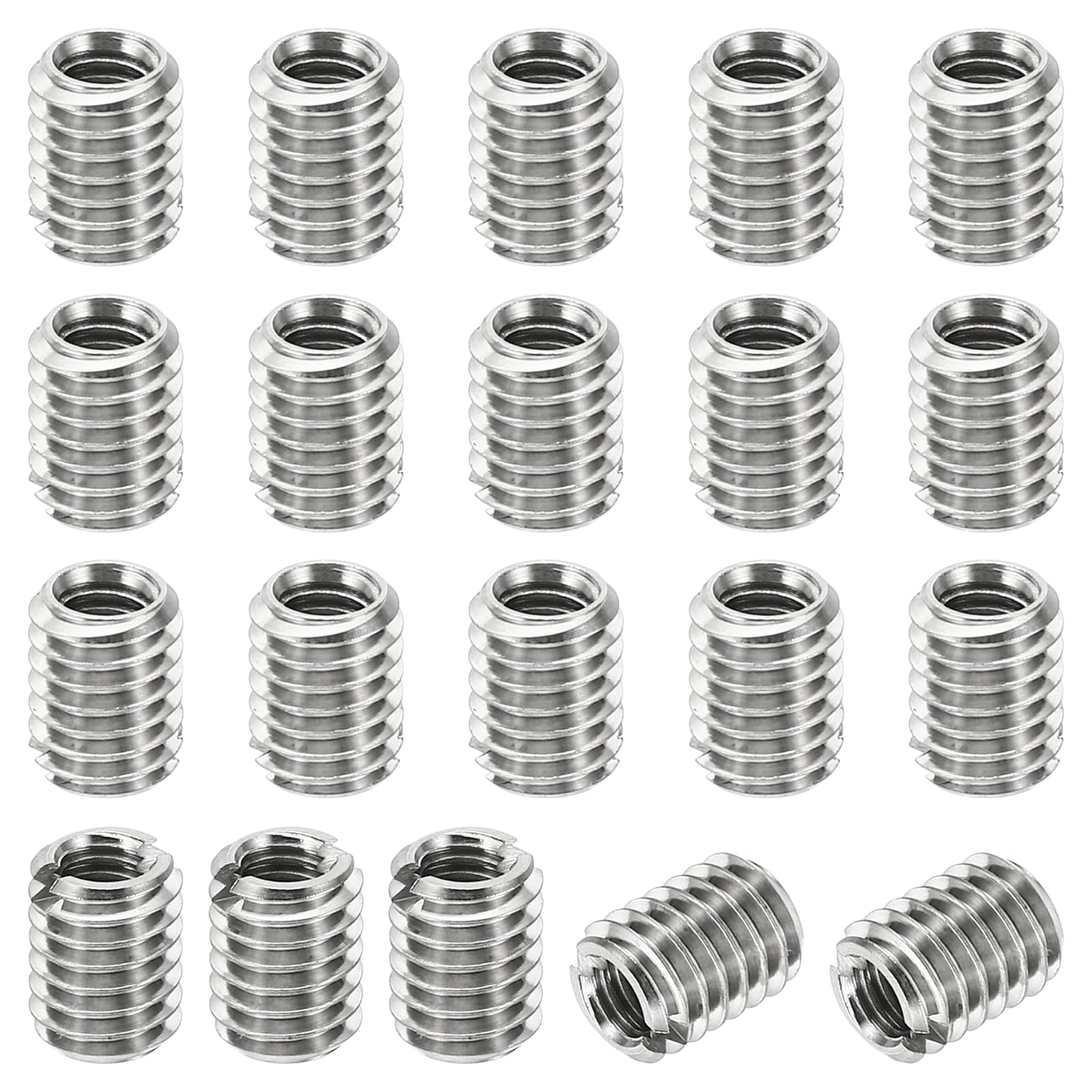 PATIKIL Thread Adapters Sleeve Reducing Nut, 20 Pcs M6x1 Male to M4x0.7 Female Repairing Insert Nut Screw Reducer Stainless Steel Fastener 8mm
