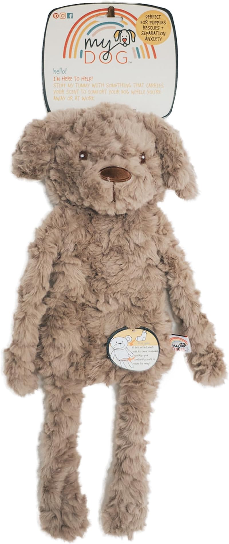 Rosewood My Dog Luxury Plush Toy 40cm Stuff-Free Calming Squeaker