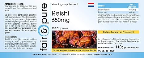 Reishi Kapseln 650mg Ganoderma Lucidum Hochdosiert Vegan 120 Kapseln Amazon De Drogerie Korperpflege