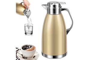 2.3 L Stainless Steel Thermal Coffee Carafe, Double Wall Insulated Vacuum Jug Vacuum Insulated Coffee Pot with Press Button T