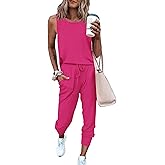 PRETTYGARDEN Women's Two Piece Outfit Sets Casual Summer Sleeveless Matching Lounge Wear Spring Travel Clothes Tracksuit