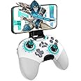 Bluetooth Controller for Switch/PC/iPhone/Android/Apple Arcade MFi Games/TV/Steam, Pro Wireless Game Controller Remote Gamepad with Phone Clip with Lock Speed/6-Axis Gyro/Dual Motors/Turbo/Switch Key