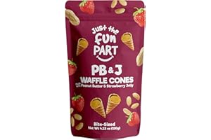 Just The Fun Part, Bite-Size Crispy Mini Waffle Cones with Premium Belgian Chocolate, Great for Snacks, Dessert, Grab & Go - Kosher (Peanut Butter & Jelly)
