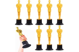INHEMING 8 PCS Golden Award Trophies, 6 inch Small Gold Statues Trophies, Winner Trophy for Birthday Parties, Celebrations, Anniversaries, Giveaways, Sports Awards, Competition