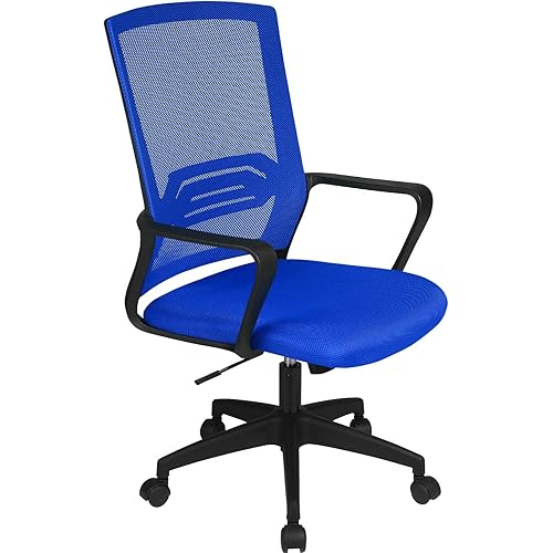 ComHoma Office Chair Ergonomic Desk Chair Mesh Computer Chair Mid Back Mesh Home Office Swivel Chair, Modern Executive Chair with Armrests Lumbar Support(Blue),