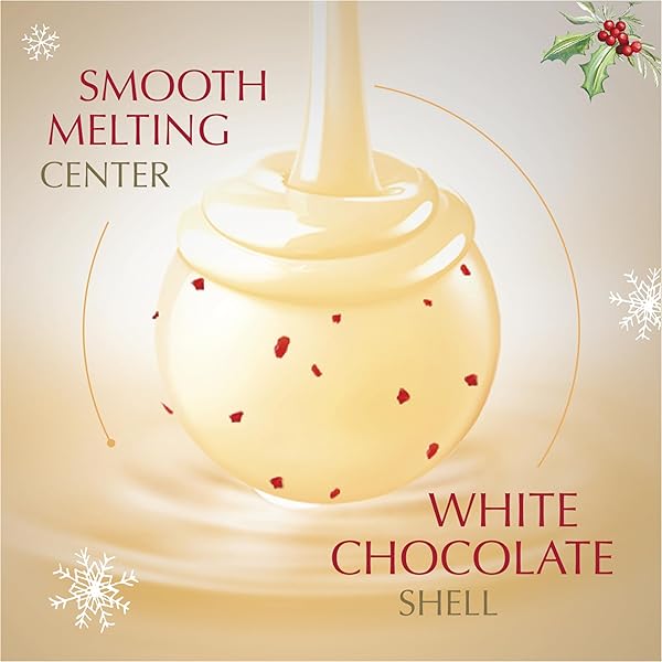 LINDT LINDOR WHITE CHOCOLATE PEPPERMINT CANDY TRUFFLES WITH SMOOTH PEPPERMINT TRUFFLE CENTER, 19 OZ. BAG