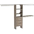 ClosetMaid 1936140 SuiteSymphony Modern 25-Inch Closet Organizer with Shelves and 4-Drawers, Natural Gray