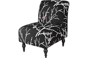Jusmate Armless Accent Chair Cover Slipcover, Stretch Chair Slipper Super Fit Armless Chair Furniture Protector Cover Slipcover for Living Room Hotel (Blossom)