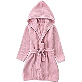 TADO MUSLIN Organic Cotton Toddler Bathrobe, Soft and Breathable Baby Robe for Kid, Boy& Girl Hooded Robe Muslin