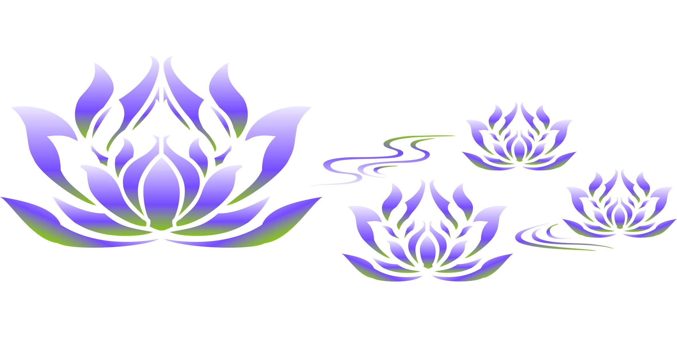 Lotus Flower Border Stencil - 34 x 11.5cm - Reusable Stylized Egyptian Lotus Flower Ancient Egypt Wall Stencil Template