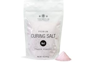 The Spice Lab Curing Salt No. 1 – Pink Prague Powder with 6.25% Sodium Nitrite – Meat Curing Salt for Bacon, Jerky, Brisket & Corned Beef – Made in USA (1 lb)