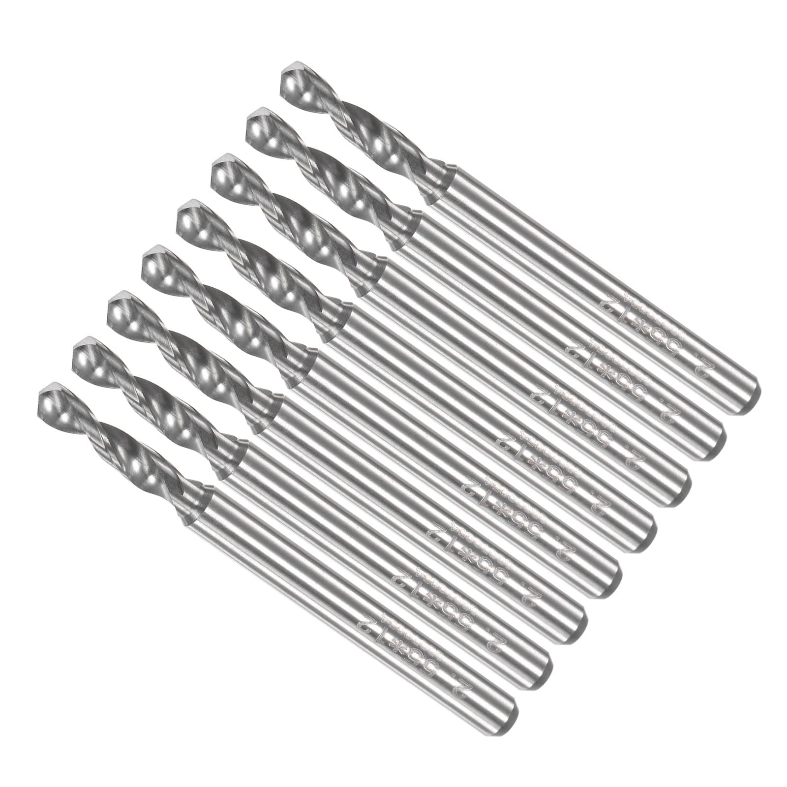 CoCud PCB Drill Bits, 2.55mm Diameter 1/8" Shank, Solid Tungsten Carbide Precision Drilling - (Applications: for Print Circuit Board CNC Engraving), 8-Pieces