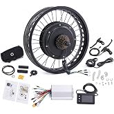 Electric Bike Conversion Kit, 48V 2000W Electric Bicycle Rear Wheel Hub Motor Kit for 20 * 4 inche Wheel Sizes, 5-Speed Gears, Fixed-Speed Cruise, LCD Display, Intelligent PAS Sensor