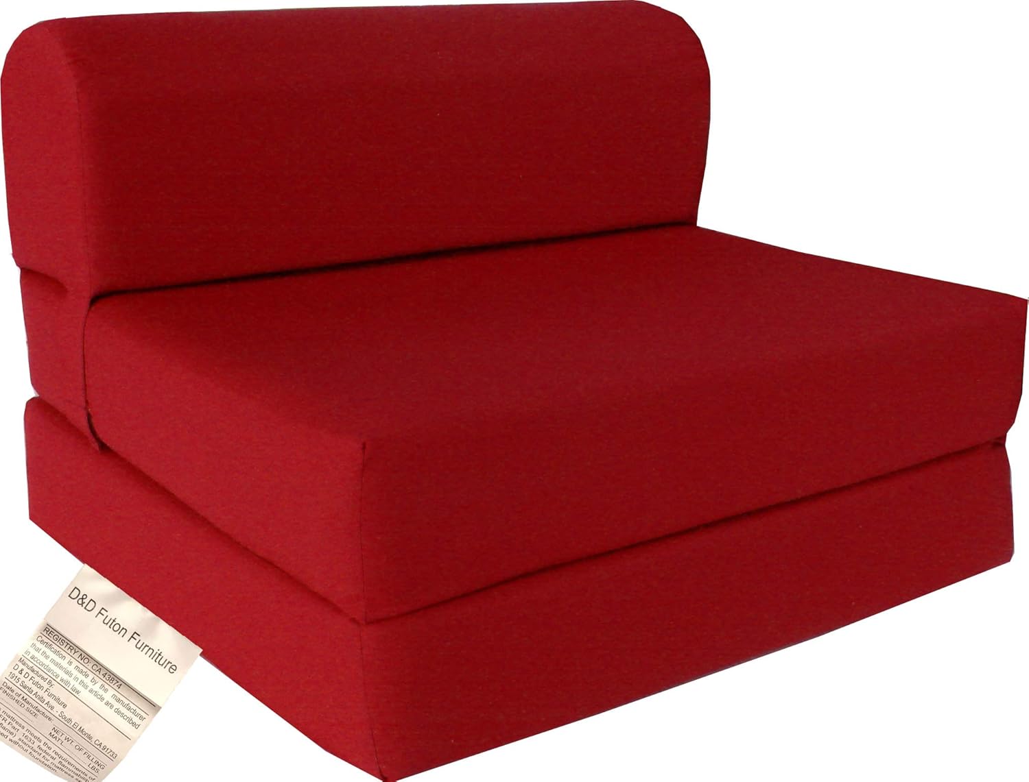 Studio Guest Foldable Chair Beds Foam Sofa Couch Dd Futon Furniture Red Sleeper Chair Folding Foam Bed Sized 6 X 32 X 70 High Density Foam 18 Pounds Folding Chairs Home