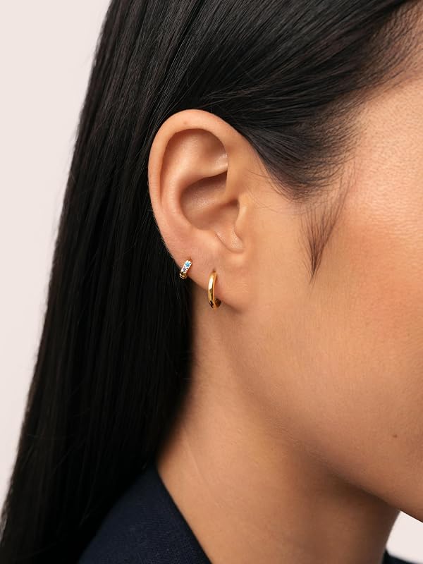 - Pendientes Aro Maria XS. Acero con Baño en Oro de 18 Kt. Joyas Para Mujer.