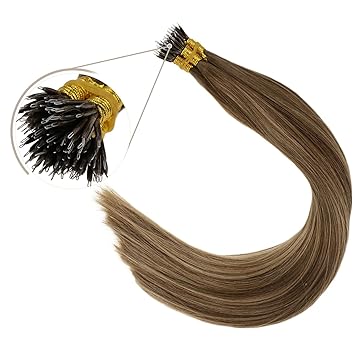 Laavoo 16 Inch Nano Rings Remy Fusion Human Hair Extensions For