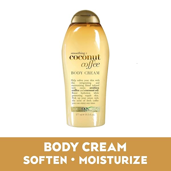OGX SMOOTHING + COCONUT COFFEE BODY CREAM 19.5 OZ