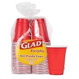 Glad Everyday Disposable Plastic Cups - Red Plastic