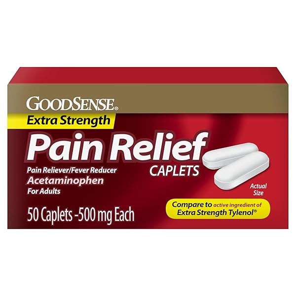 GOODSENSE EXTRA STRENGTH PAIN RELIEF, ACETAMINOPHEN CAPLETS, 500 MG, 50 COUNT