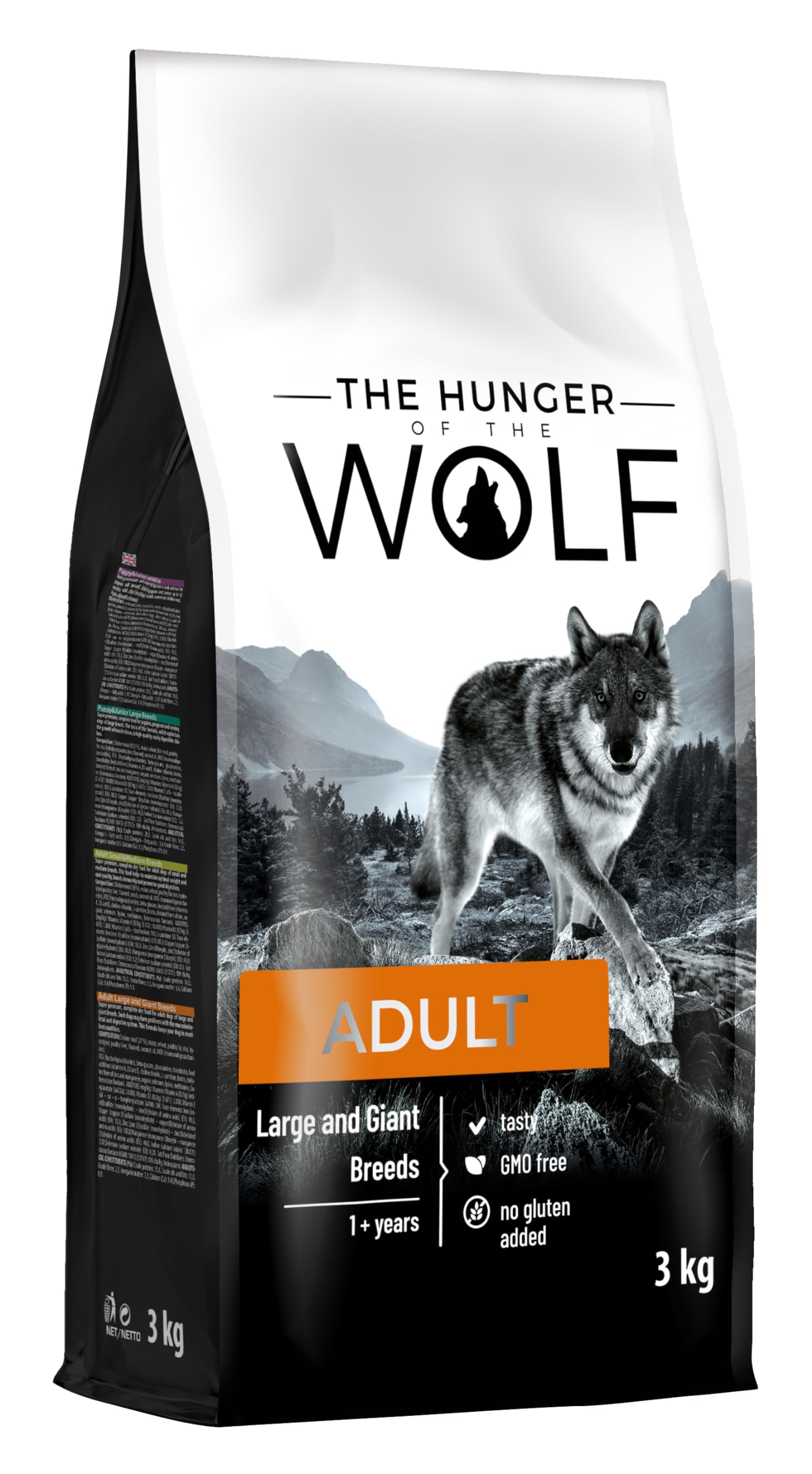 The Hunger of the Wolf Dry Dog Food - For Large or Giant Breeds, Formula Good for Joint Health with Chicken, Adult - 3kg