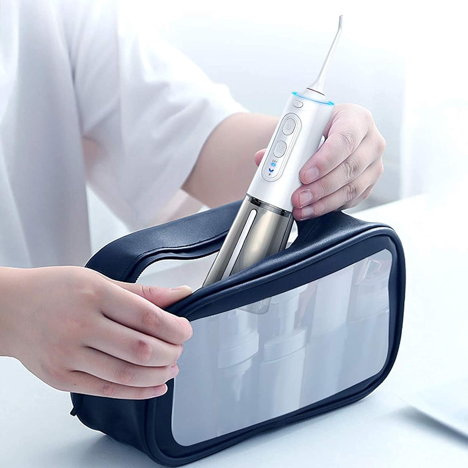 BESTOPE Water Flosser for Teeth Cordless Water Flossers Dental Oral Irrigator with DIY Mode 4 Jet Tips, IPX7 Waterproof, Portable and Rechargeable for Home&Travel : Beauty