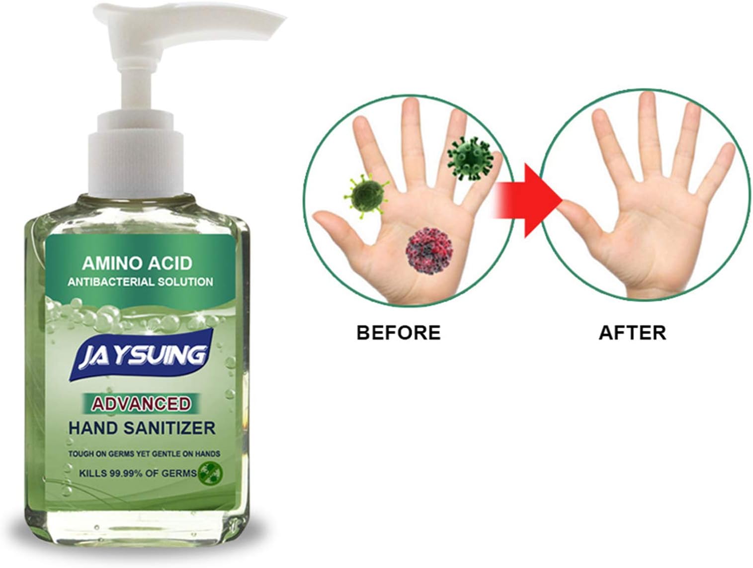 iNaCool 59ml Hand Sanitizer Gel, Antibacterial Portable Press Disposable No Clean Waterless Hand Cleansing Fluid Antibacterial Hygienic Gel