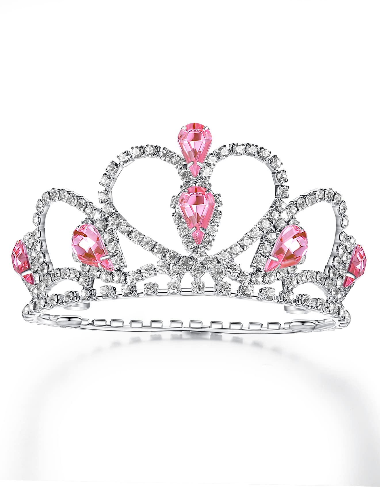 Lovelyshop Pet series Pink Gem Rhinestone Dog/Cat Tiara Crown for Costume Hair Accessories -Medium Size