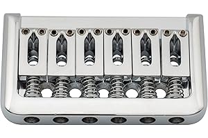Musiclily 52.5mm Fixed Hardtail Bridge Non-tremolo Electric Guitar Bridge for 6 String Fender Strat Stratocaster Tele Telecaster Guitar Replacement,Chrome