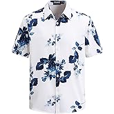 Mens Hawaiian Skull Floral Shirt Short Sleeve Button Down Funny Skeleton Holiday Shirts Casual Tropical Shirt