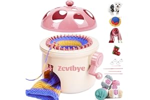 BZVV Knitting Machines, Knitting Machine 32 Needles Smart Weaving Loom Knitting Round Loom, DIY Hand Knitting Circle Machine Knitting Rotating Double Knitting Machine Kit for Adults/Child