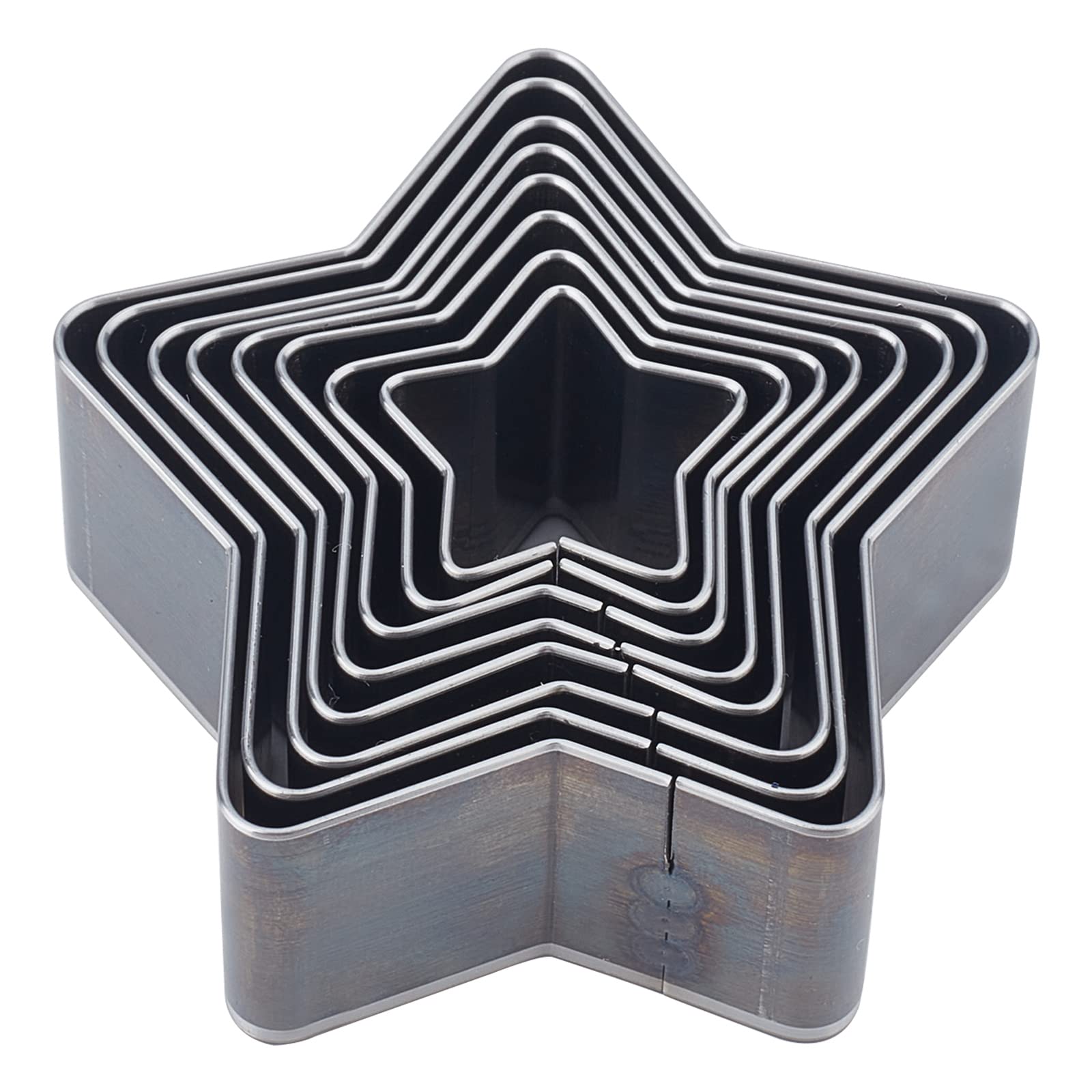 SUPERDANT 8 pcs Star Shape Leather Cutting Dies High Carbon Steel One Hole Hollow Punch Cutter Set 8 Sizes Cutter Tool Cutting Mold Punching Die Set for DIY Leather Craft