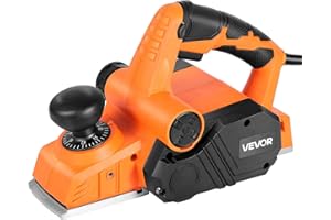 VEVOR Electric Hand Planer, 3-1/4-Inch Cut Width, 7-Amp 14500 RPM Corded Power Handheld Planer for Wood, with Adjustable Cut 
