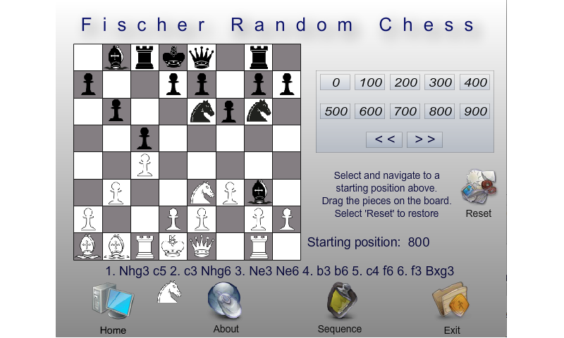 Fischer Random Chess Starting Position and Opening Sequence Generator ...