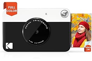 KODAK Printomatic Full-Color Instant Print Digital Camera - Colorful Photos On Zink 2x3" Sticky-Back Photo Paper - 5MP, Portable, Creative Fun Gift for Birthday, Christmas, Holiday - Black