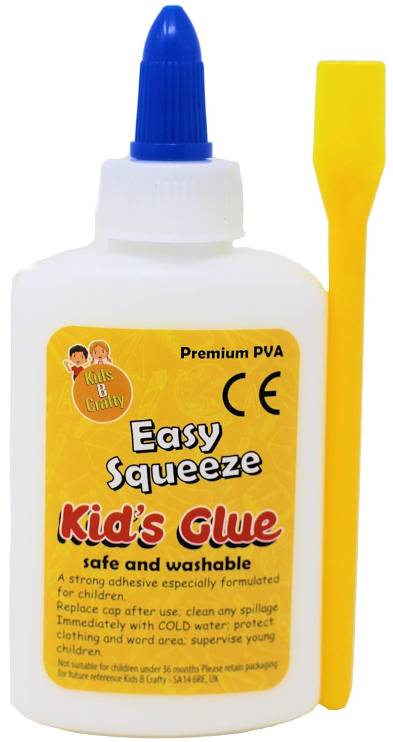 Kids Glue - PVA Glue for Crafting with Spreader White Washable Non-Toxic 100ml (2 x 50ml)