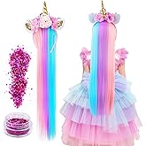 Unicorn Headband - Unicorn Headband with Hair With Face Glitter Unicorn Headband with Wig Unicorn Headband for Girls Unicorn Costume Unicorn Party