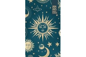 2024-2025 Pocket Planner: 2-Year Dated Monthly Mini Calendar Book for Purse Jan 24-Dec 25 (Sun, Moon, & Stars)