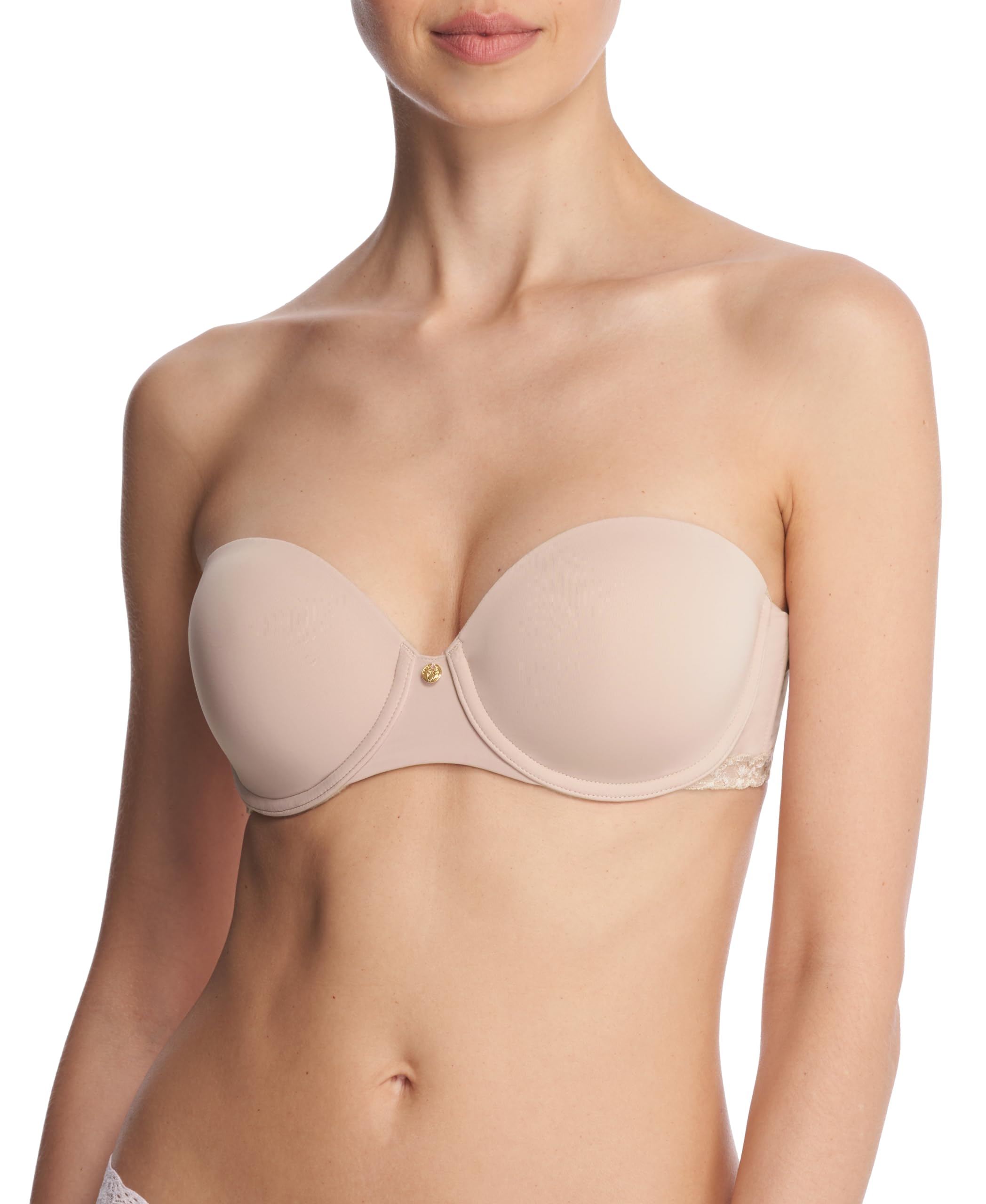 Photo 1 of 30D Natori Women's Pure Luxe Strapless Contour Underwire, Rose Beige/Pink Pearl