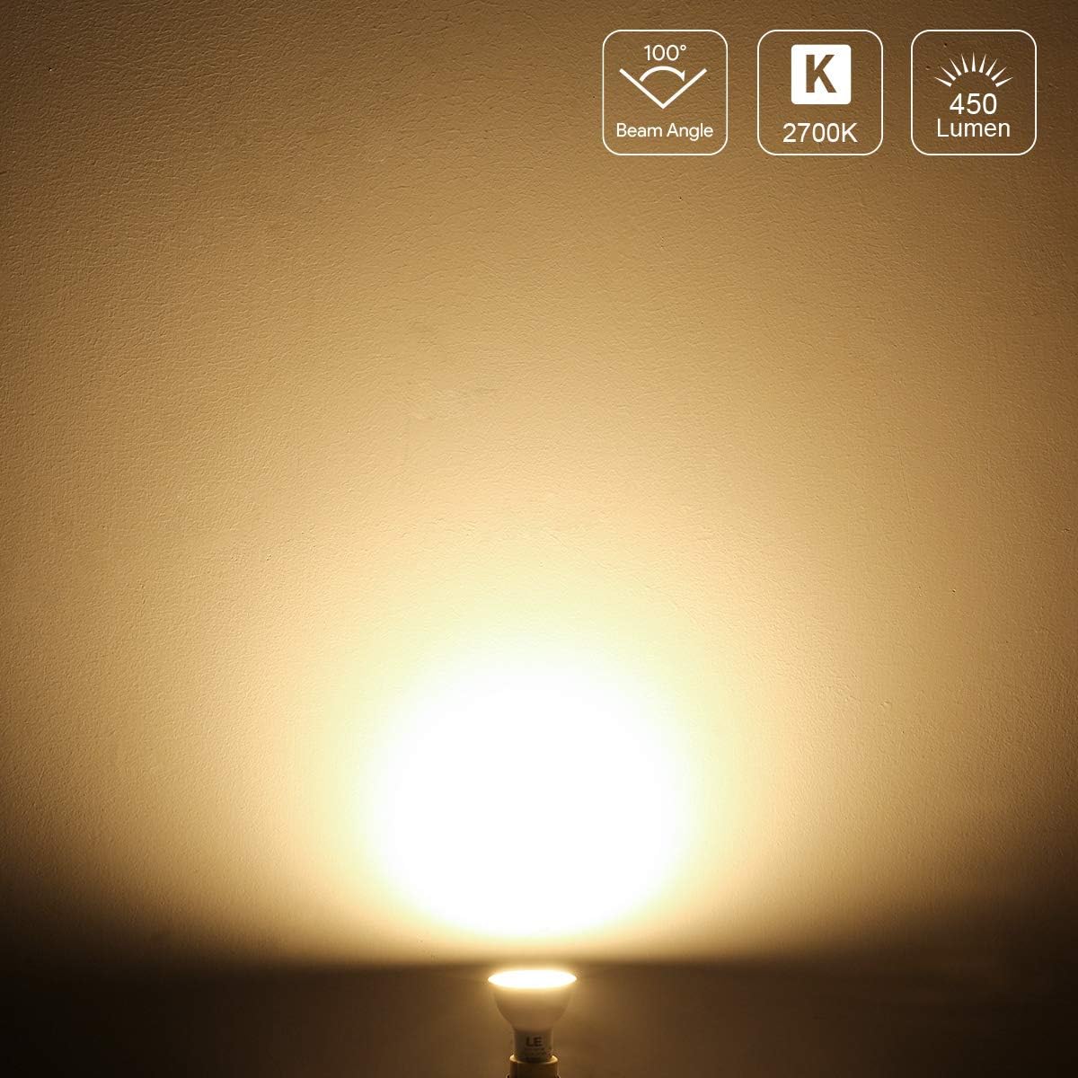 Lepro GU10 LED Bulbs, Warm White 2700K, 4.5W 345lm, 50W Halogen Spotlight Bulb Equivalent, Energy Saving GU10 LED Light Bulbs - Image 3