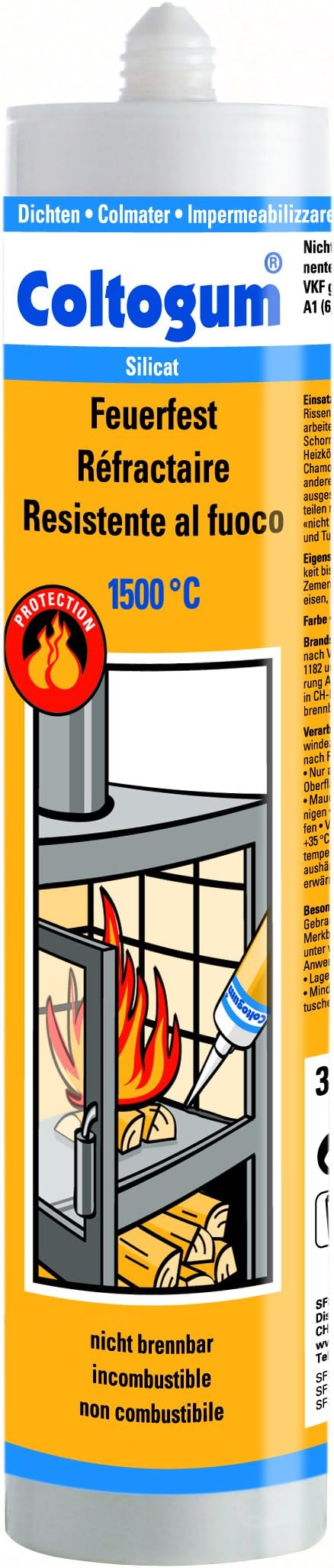 Coltogum 163213 Sealing Agent Fire-Proof up to 1,500 °C 310 ml Anthracite