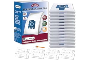 Pymin 12 Pack GN Vacuum Dust Bags Compatiable with Miele Hoover Bags,3D Efficiency GN Vacuum Bags for Classic C1,Complete C2 