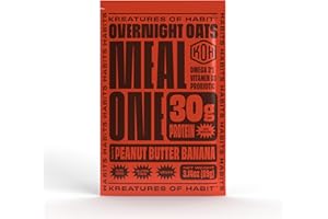 Kreatures of Habit Meal One | Overnight & Instant Superfood Protein Meal Replacement | Gluten Free, Dairy Free, 30g of Plant Based Protein, With No Added Sugar | Peanut Butter Banana | Pack of 7