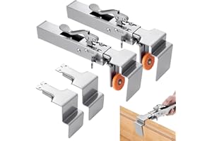LEADGOODS Adjustable Drawer Fixing Clamp, Drawer Panel Front Installation Clamps Fixing Clips with 2pcs Replaceable Clip, Universal Cabinet Face Frame Installation Clamps for Installing Cabinets & Drawer-2sets