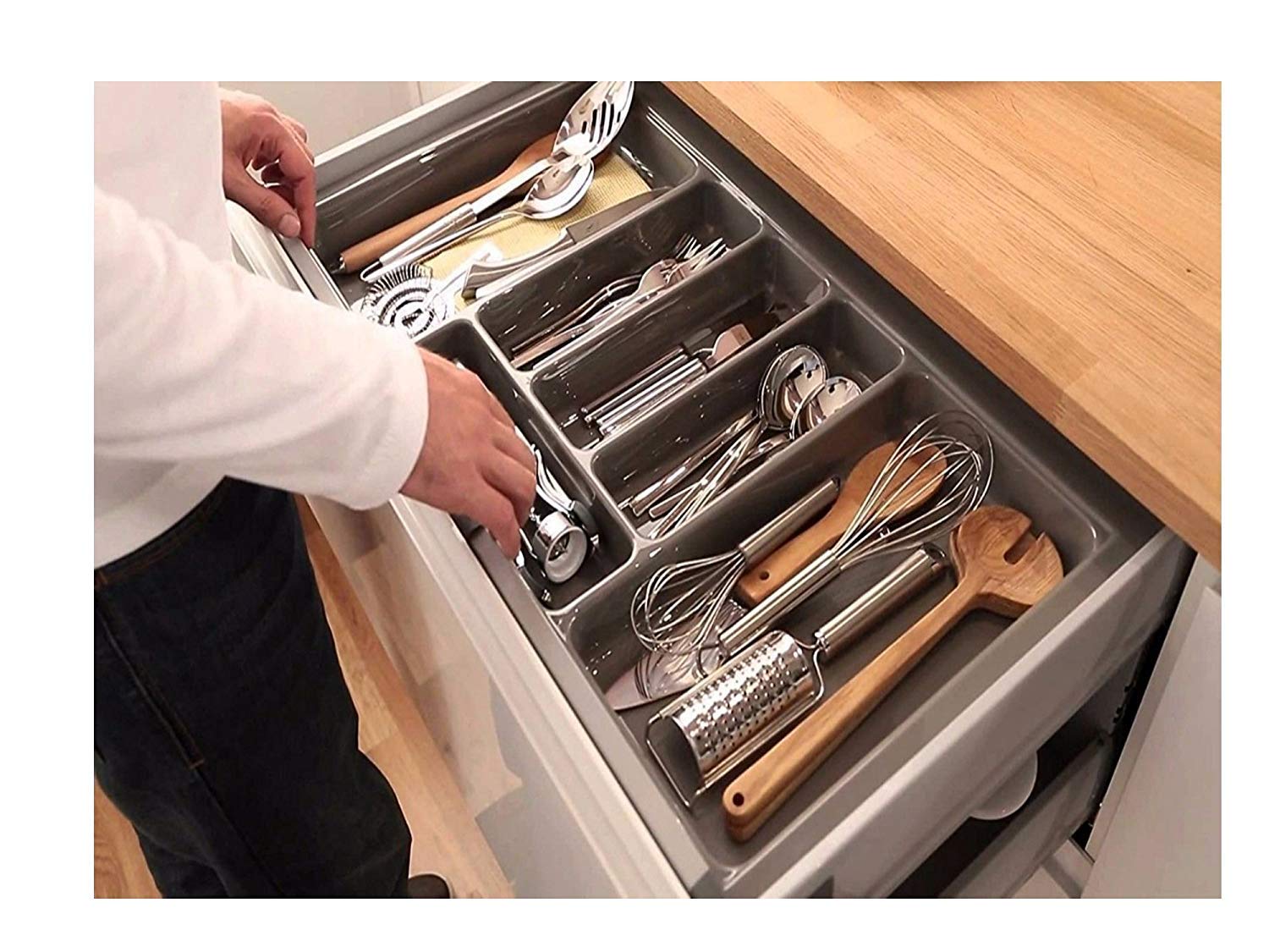 HIGH Quality Plastic Cutlery Tray for Kitchen Drawers Insert Various