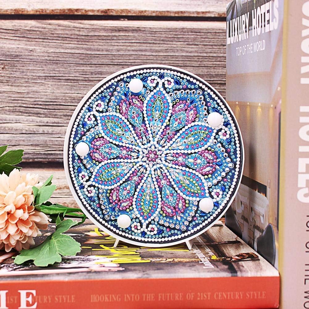 YOBEYI Diamond Painting Mandala with LED Lights Special Shaped Full Drill Crystal DIY Diamond Drawing Colorful Night Light Bedside Lamp for Home Decor or Gifts-6x6in (Mandala-B) - Image 5