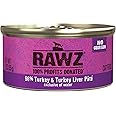 Rawz Natural Premium Pate Canned Cat Wet Food - Made with Real Meat Ingredients No BPA or Gums -3 oz Cans (Case Pack of 18) (Turkey)